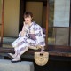 ニコアンティーク 浴衣単品（F）大人 綺麗系 藤 ベージュ系|浴衣（ゆかた）|レディース