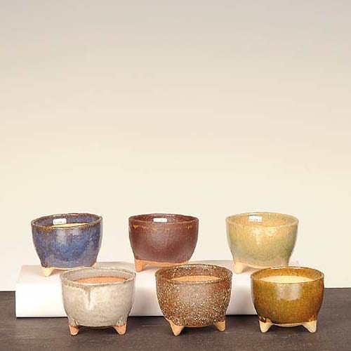 鉢：信楽焼小鉢(丸鉢) 10cm かみ山陶器*資材 | 盆栽鉢・水盤