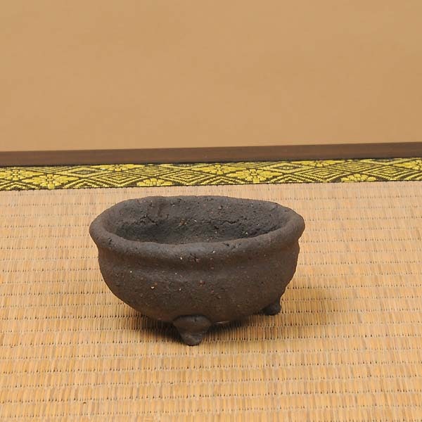 盆栽鉢　時代超希少練り込み模様常滑名工正山お洒落な盆栽鉢植木鉢超モダン観葉植物 常滑作家：山秋(やまあき) 8.2cm | 盆栽鉢・水盤,現代小鉢,山秋