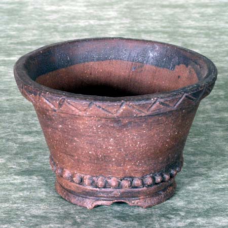 富舟　丸　盆栽鉢 富舟 丸 盆栽鉢 陶翠色絵富嶽三十六景「五百ら