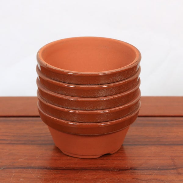 鉢：国産素焼き鉢 駄温 3.5号浅 5個セット*資材 | 盆栽鉢・水盤