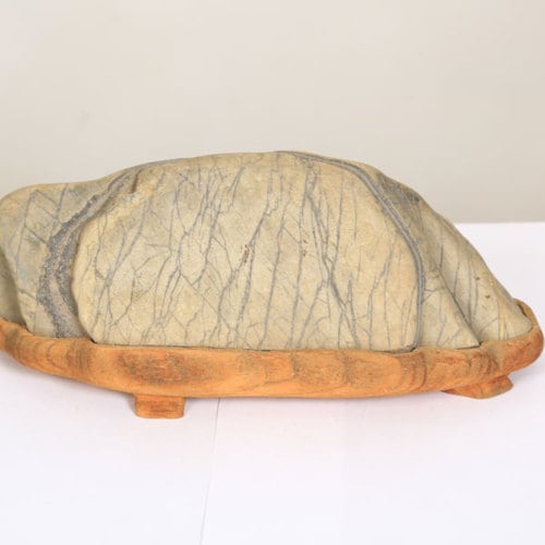 最終価格 虎石 侘庵 水石 盆石 唐木台付