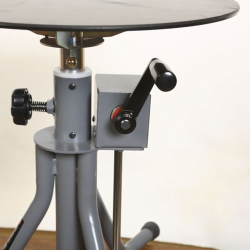 作業台：八木光手動式手入れ作業台 A型 (天板ゴム張り) 50cm*資材