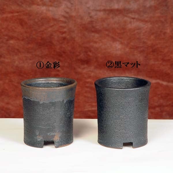 鉢：信楽焼黒寸胴鉢 3号 かみ山陶器*資材 | すべての商品 | 遊恵盆栽 本店