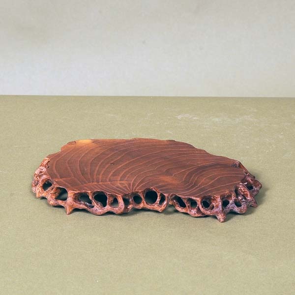 大きめの地板　木製　卓　盆栽 盆栽卓：根卓 一人作 16.0cm【現品】*資材 | 添景・装飾品,花台・地板