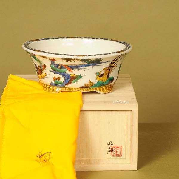 【骨董品】色絵瑞鳥図陶瓶 北出星光作（高さ20cm） 道具 ] - 道具 九谷焼 北出星光造 色絵金彩競花文盃（共箱） | ネット