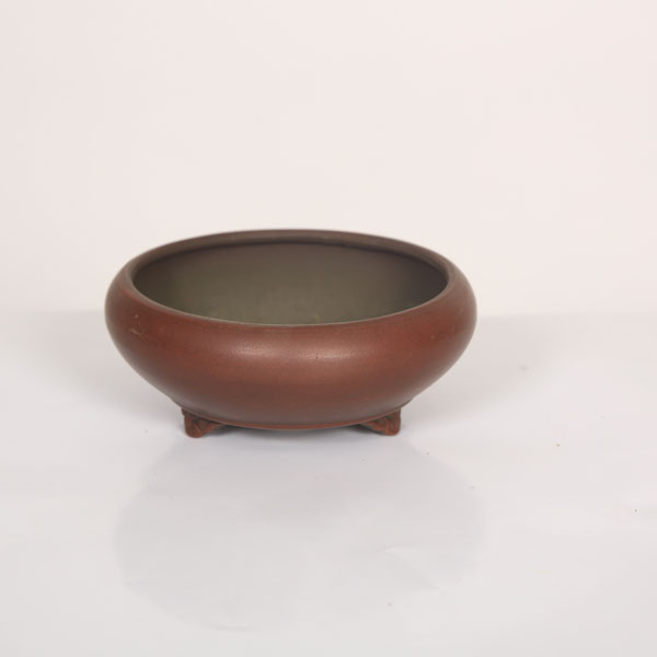 盆栽小鉢：美芸（常滑）丸鉄鉢足付 9.7cm | すべての商品 | 遊恵盆栽 本店