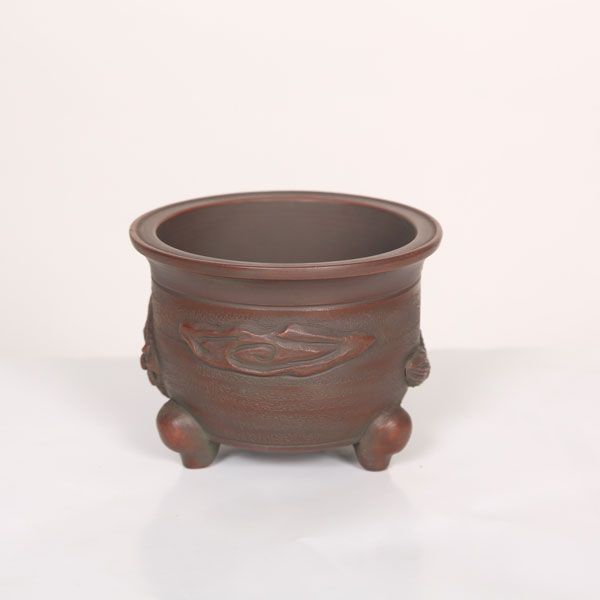 盆栽小鉢：美芸（常滑）丸猫足龍付鉢 10.4cm | すべての商品 | 遊恵