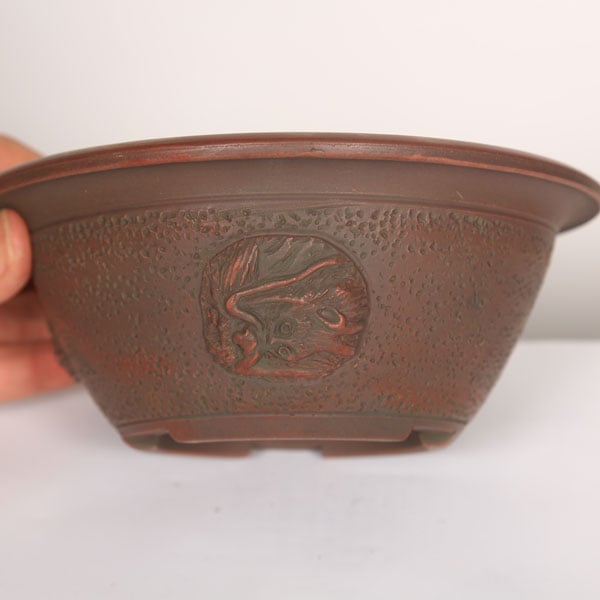 盆栽小鉢：美芸（常滑）丸中深ワン形高台龍付鉢 15.4cm | すべての商品