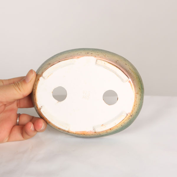 祥石　楕円　浅め　盆栽鉢 現代小鉢：祥石(二代目)ゆうき 楕円鉢 12.6cm【現】 | すべての商品