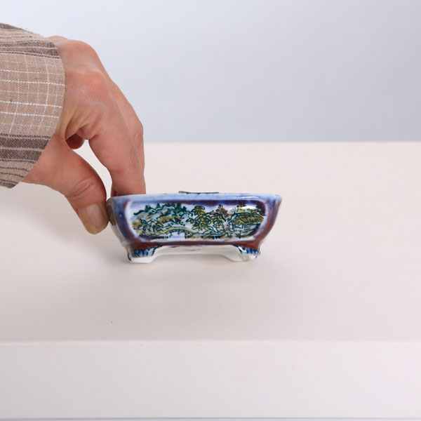 陶翠？　盆栽鉢　長方 陶翠 長方 盆栽鉢 盆栽鉢 陶翠 小型 長辺 約11.5cm