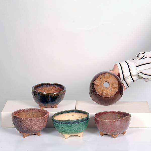 祥石　丸　盆栽鉢　人気鉢　絵鉢 祥石丸盆栽鉢人気鉢絵鉢