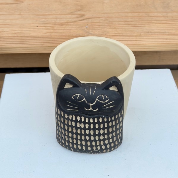 猫 のアンティークブリキポット 八ケ岳倶楽部 サイズ18×17 猫 の