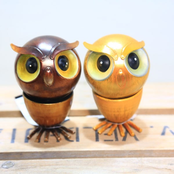 雑貨 オーナメント：ブリキのフクロウ 2個セット* | 観葉植物