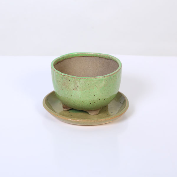 祥石　丸　盆栽鉢 盆栽鉢：祥石（ゆうき）丸鉢・大* 資材 : 遊恵盆栽 Yahoo!店