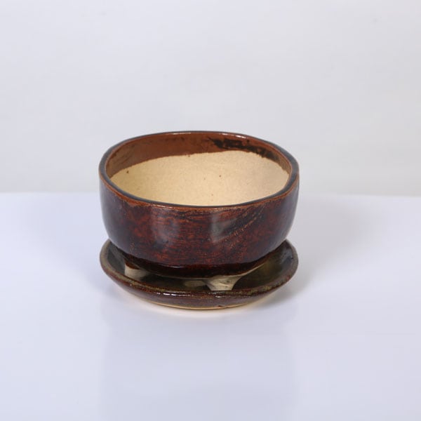 香祥 盆栽鉢 現代小鉢：祥石(二代目)ゆうき*小 丸鉢 2.5