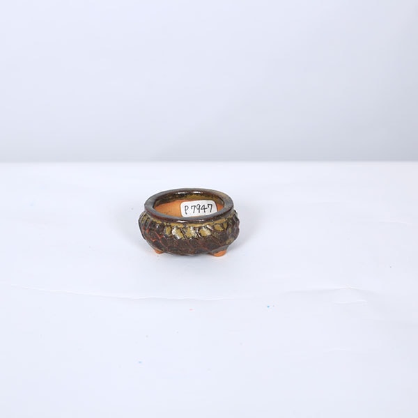 獅子丸　盆栽鉢 現代小鉢：獅子丸 足付袋式丸鉢【現品】*5.5cm sisimaru | すべての