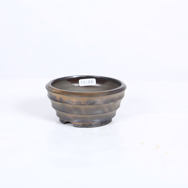 現代小鉢：祥石(二代目)ゆうき*黒泥ろくろ丸鉢 9.1cm【現品】shoseki