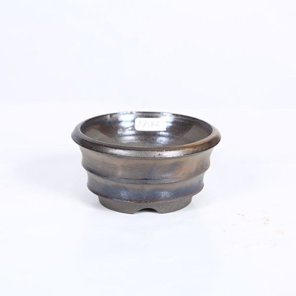 現代小鉢：祥石(二代目)ゆうき*黒泥ろくろ丸鉢 9.1cm【現品】shoseki