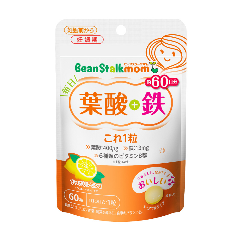 ビーンスタークマム 毎日葉酸+鉄これ1粒 60g(60粒) チュアブル