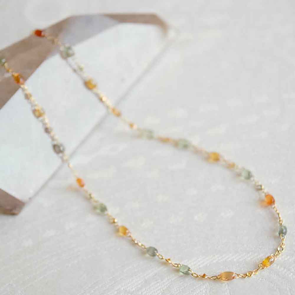 K18マルチサファイアオーバルネックレス