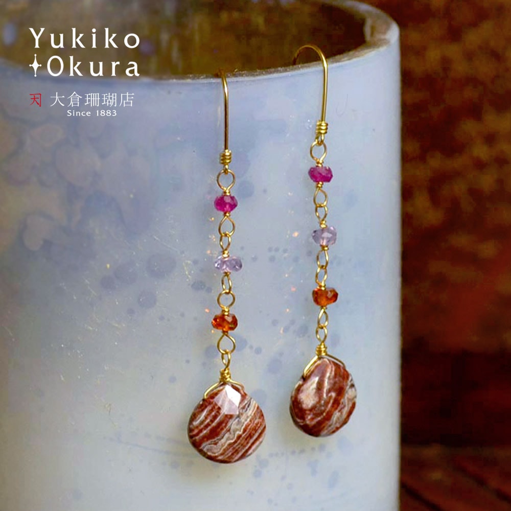 K18ゼブラジャスパーイヤピア