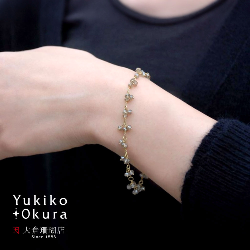 シルバー925 ダーククォーツ チェーン ブレスレット