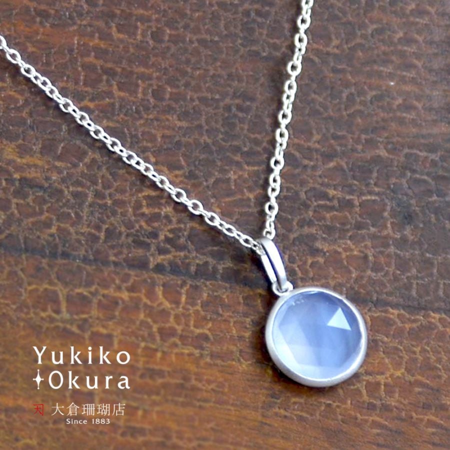 シルバー925 ブルーカルセドニー ラウンドカット チャーム