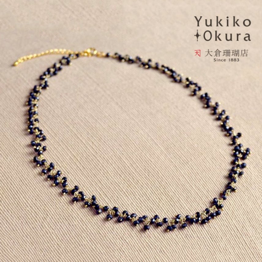 SV ブラックスピネル フリンジ ネックレス