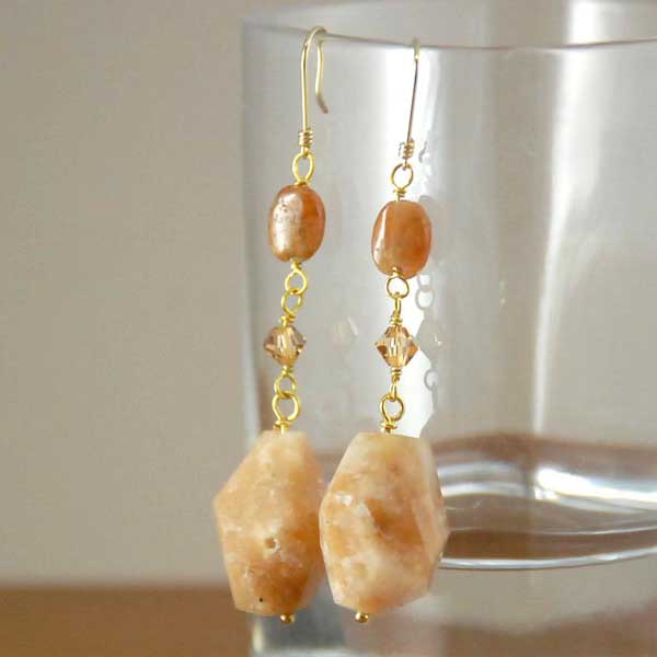 ブランデーオパール イヤリング ピアス