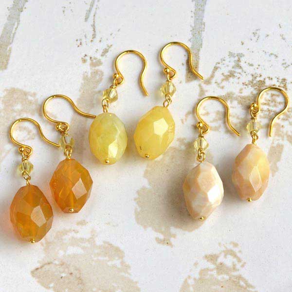 アゲイト ガラス ビーズ ピアス