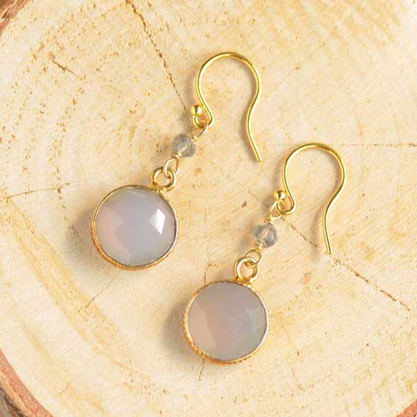 カルセドニー ラブラドライト ピアス (小)