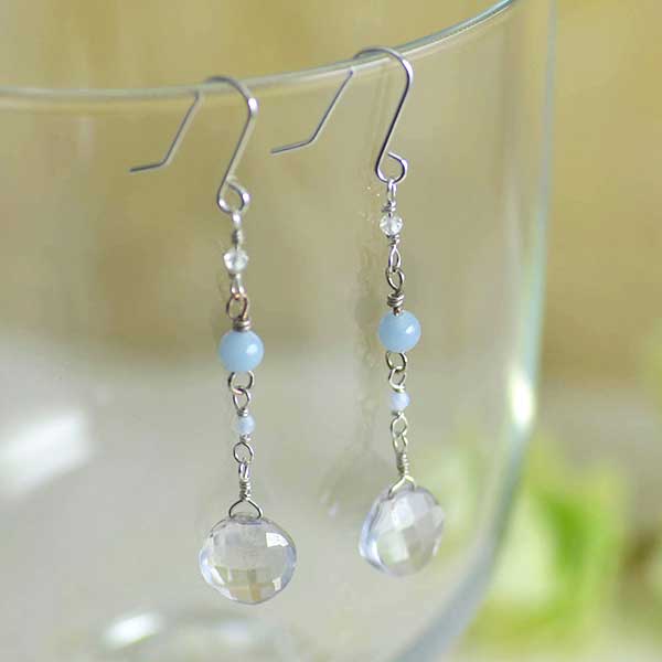 ハイドロクォーツ ロング イヤリング ピアス