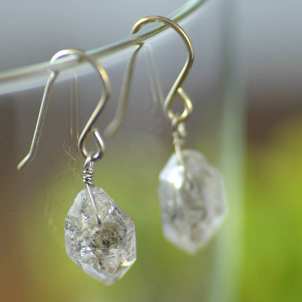 ハーキマーダイヤモンド ピアス (大)