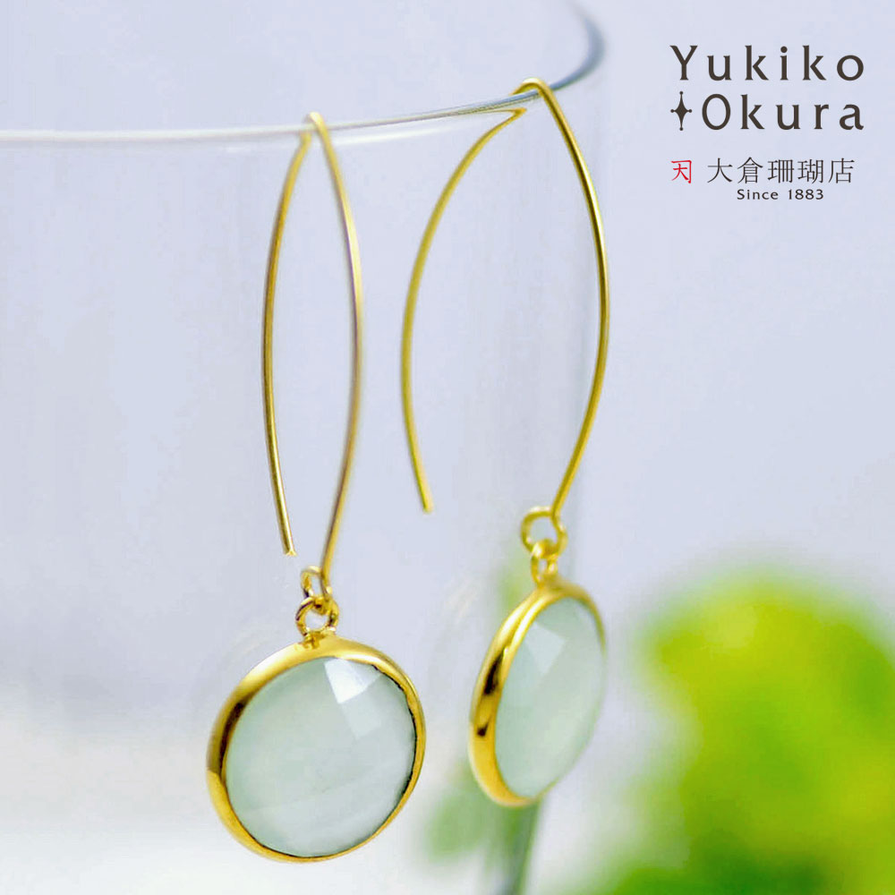 シルバー925 カルセドニー フック ピアス