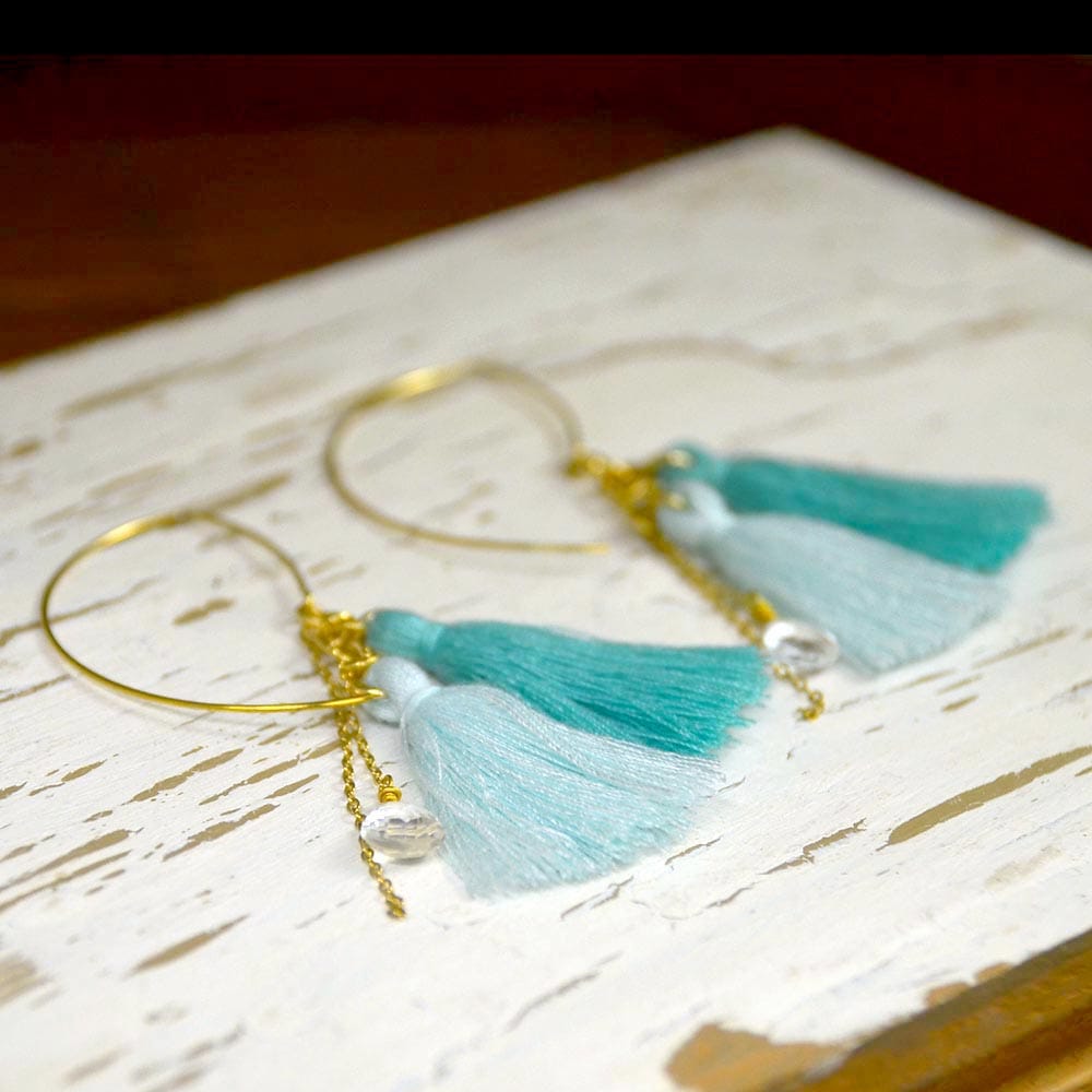 水晶 フック ピアス