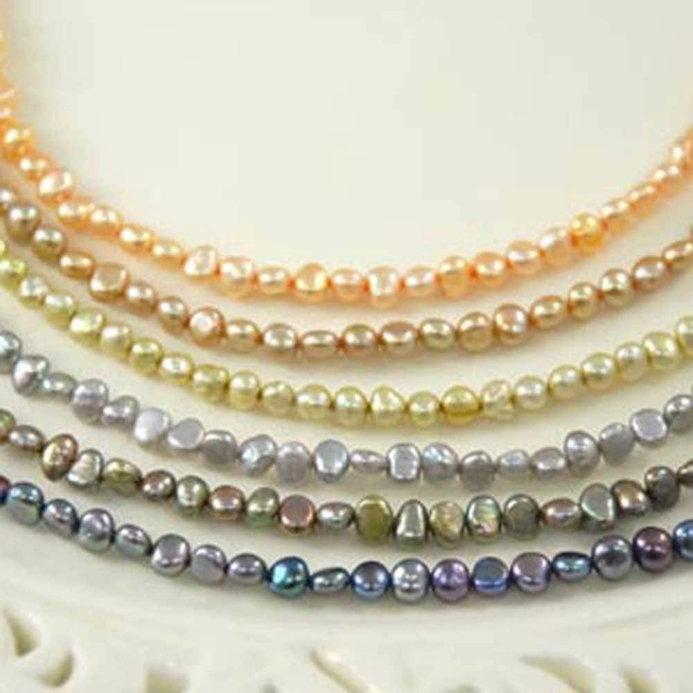 淡水 バロックパール ロングネックレス