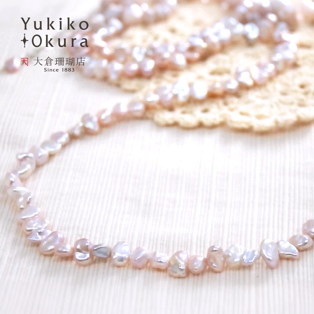 SV925 淡水パール ナチュラルピンク ロングネックレス