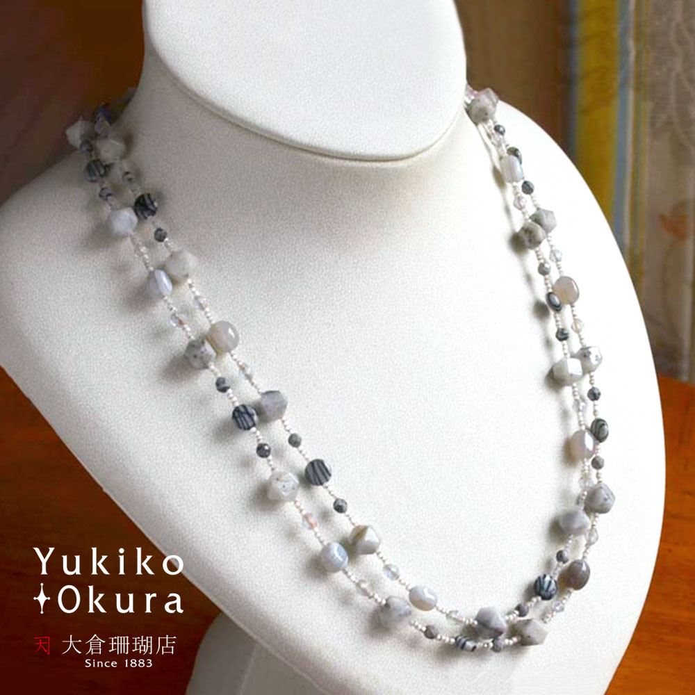 ジャスパー アゲイト ロングネックレス | Yukiko Okura,ネックレス 