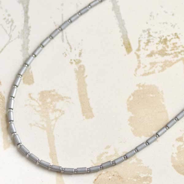 ヘマタイト マットシルバーカラー ネックレス