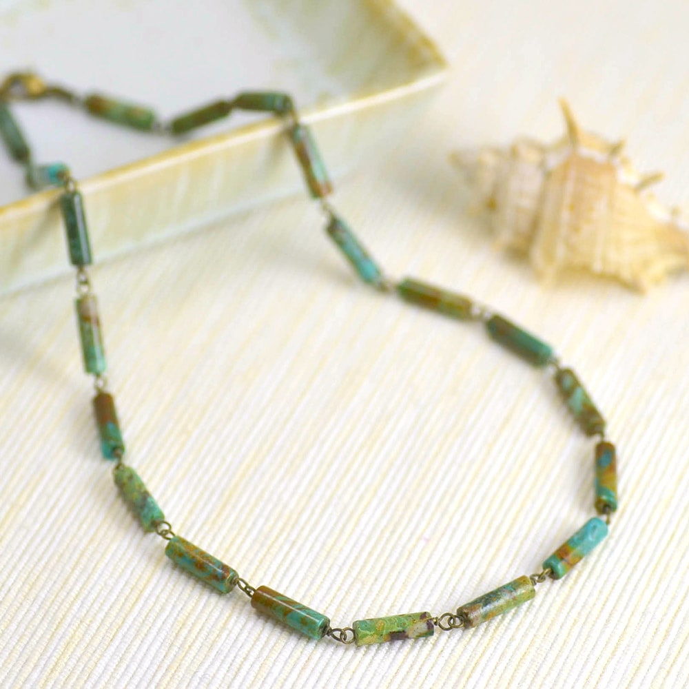 ターコイズ シリンダー ネックレス