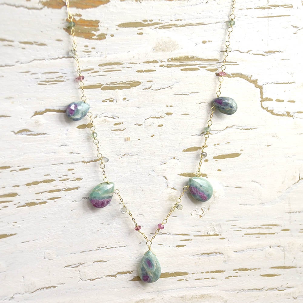 K10 ルビーインフックサイト フリンジ ネックレス