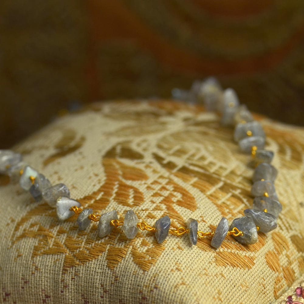 ラブラドライト さざれ ネックレス