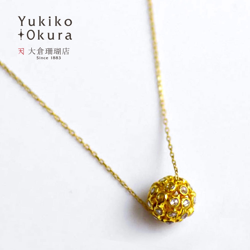 K18 ブラウンダイヤ ボール ペンダント