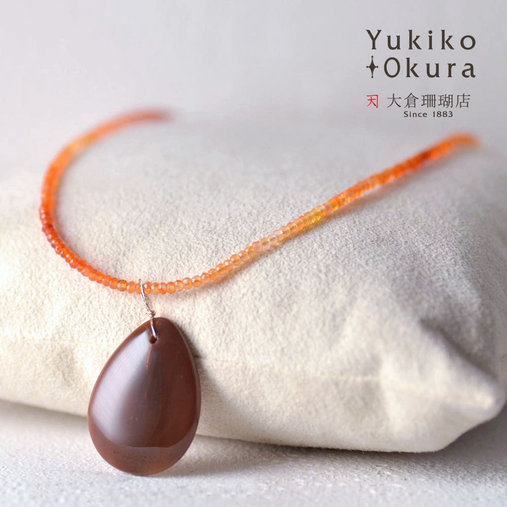 K10 カーネリアン ネックレス＋インペリアルジャスパー トップ