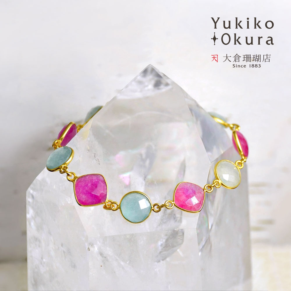 SV 925 カラーミックス クォーツ ブレスレット ( スクエア )