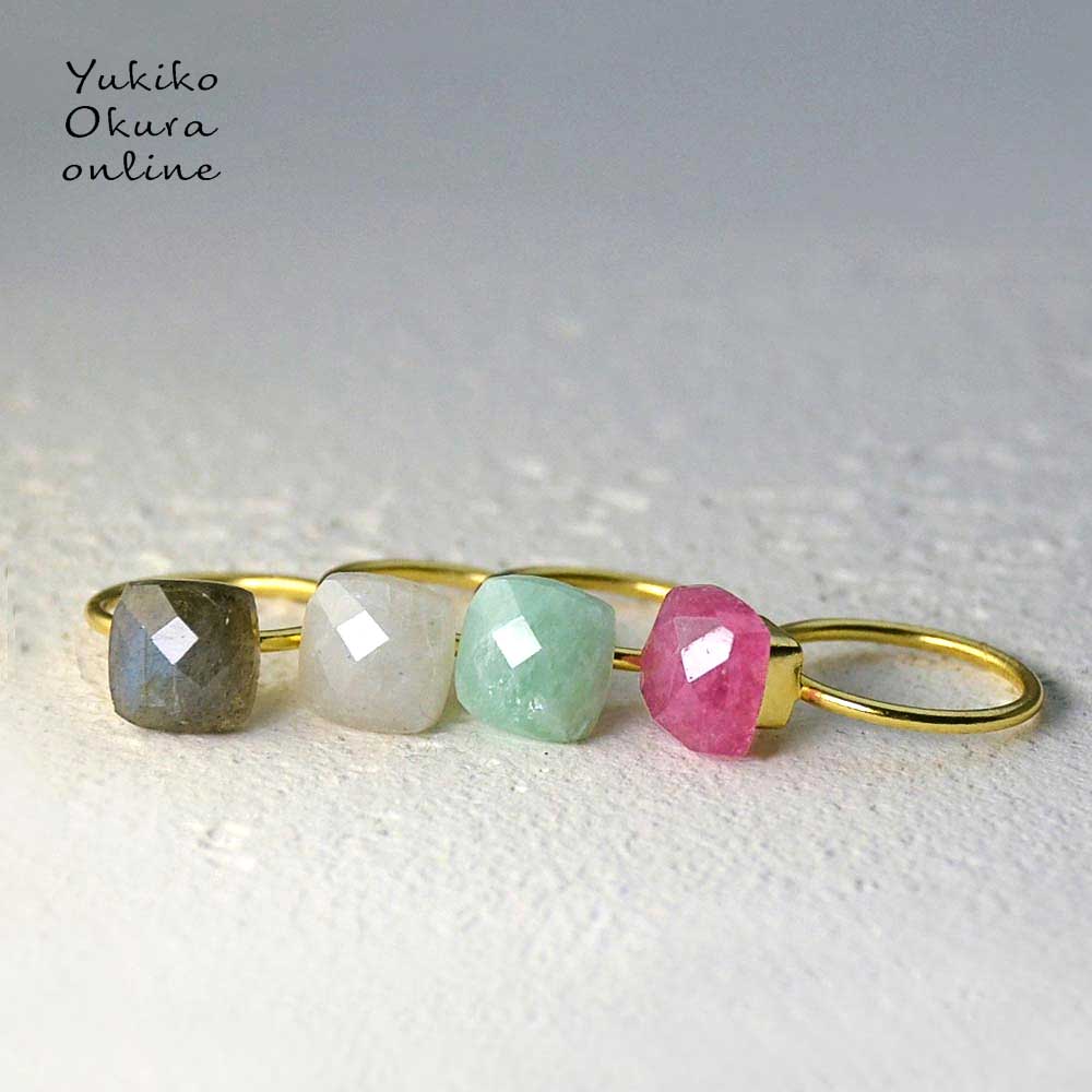 【30％OFF】SV925 天然石 スクエアカット リング