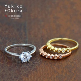 SV925 トリプルカラー キュービックジルコニア 3連リング