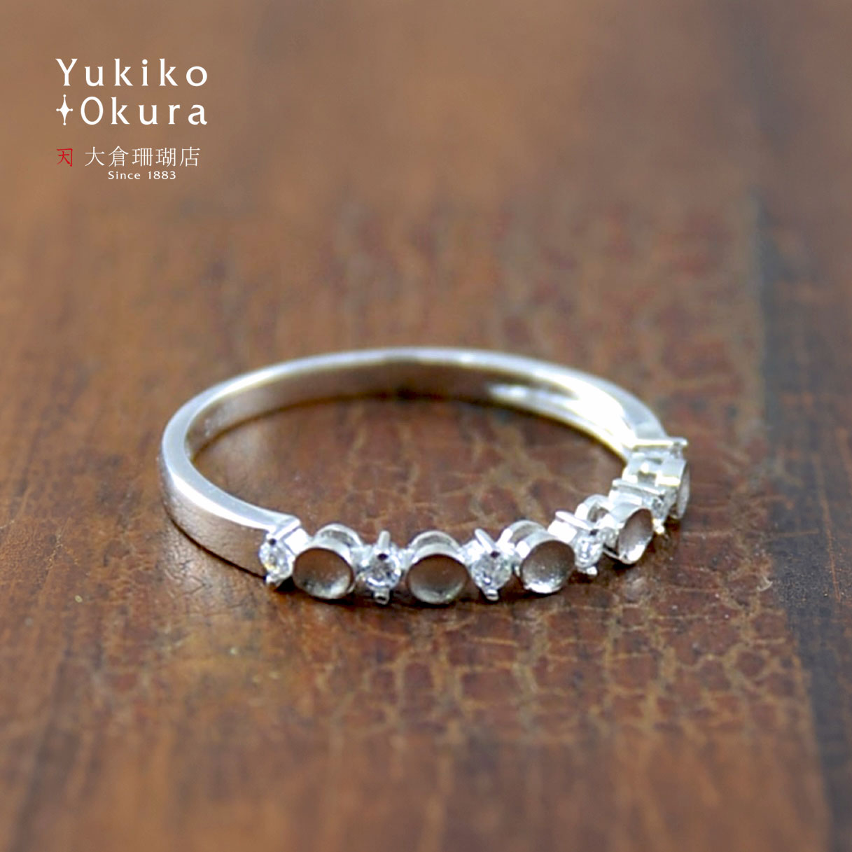 シルバー925 キュービックジルコニア 細身ラウンドリング(シルバーカラー)