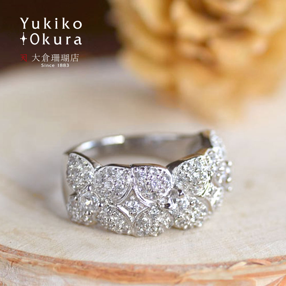 SV925 キュービックジルコニア フラワー リング(シルバー)